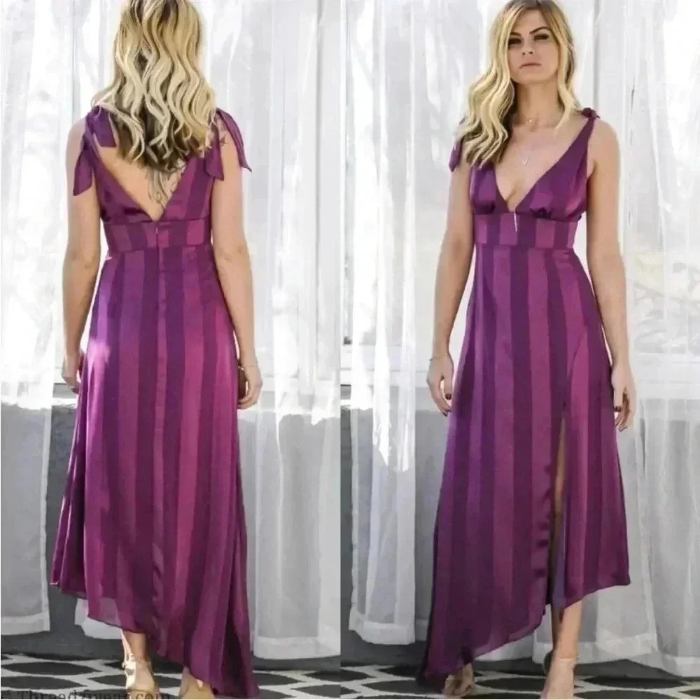 Mulberry Maxi Asymmetric Dress